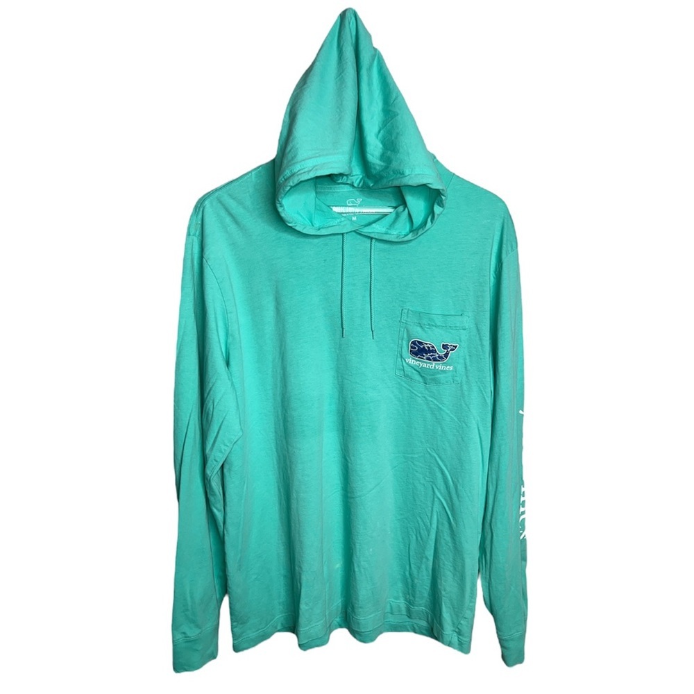 Vineyard Vines Men’s Hooded Long Sleeve Pullover Seafoam Green Shirt